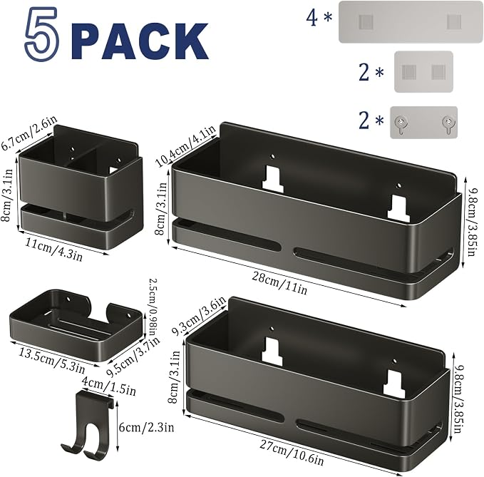 Bathroom Storage Rack, Wall-Mounted Shelf - Image 2