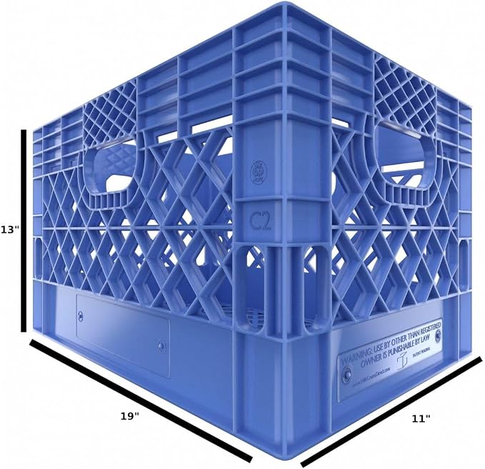 Heavy Duty Plastic Storage Milk Crates, Stackable Utility Organizer Bins - Image 3