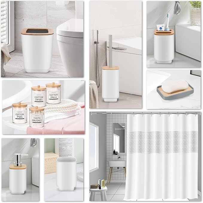 IMAVO Bathroom Accessories Set, 11 Pieces Bathroom Accessory Set, Trash Can - Image 4