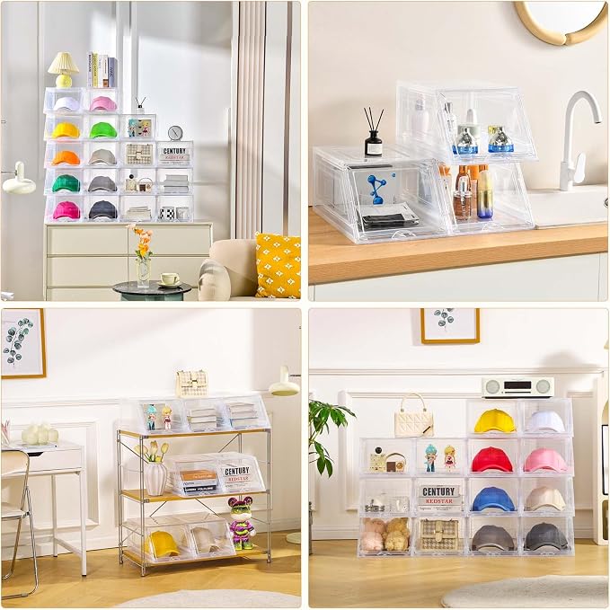 2 Pack Hat Organizer for Baseball Caps, Large Clear Cap Organizer - Image 7