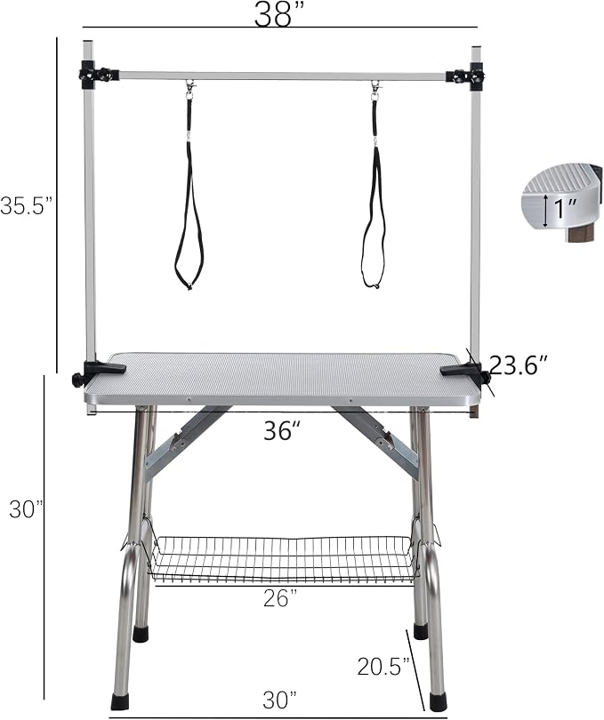 36" Dog Grooming Table Foldable Pet Grooming Tables - Image 2