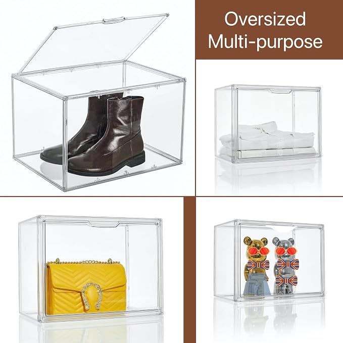 XXX-Large Clear Acrylic Display Case Boot Shoe Storage Boxes - Image 5