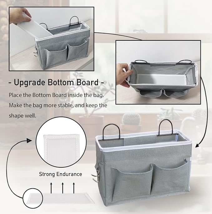 2pcs Middle Wall Hanging Organizer Bag, Linen Fabric Door Hanging Storage Basket - Image 3