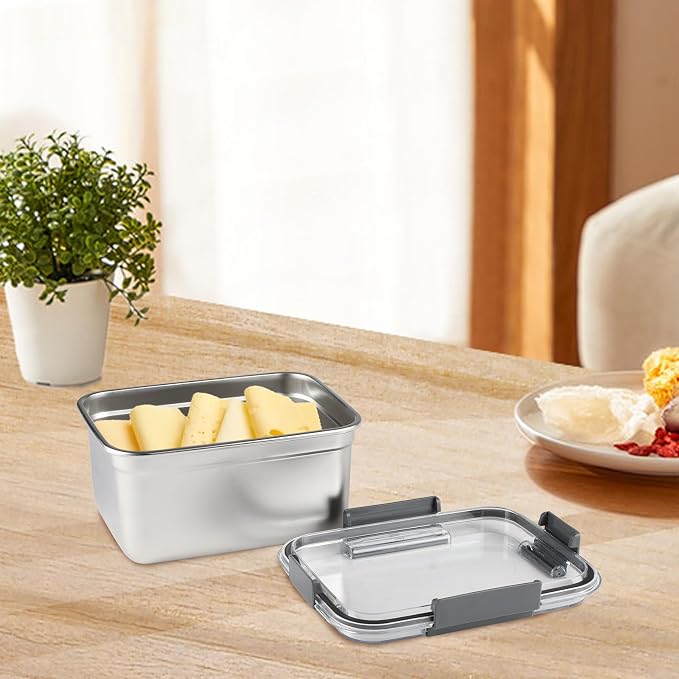 Cheese Container for Refrigerator, Cheese Stainless Steel Container - Image 5