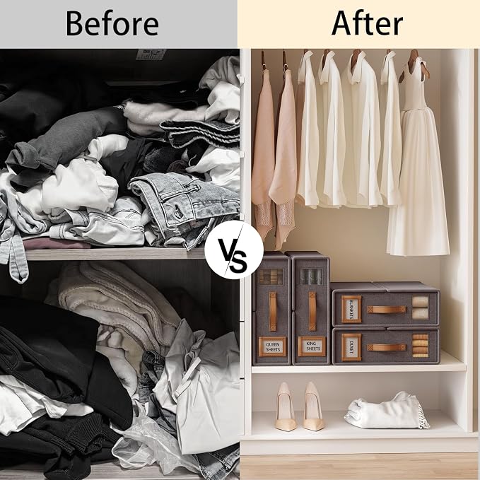 Bed Sheet Organizers and Storage – Foldable Linen Closet Organizers - Image 6