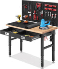 Work Bench with Storage Adjustable Workbenches with Drawer by ENJOYWOOD