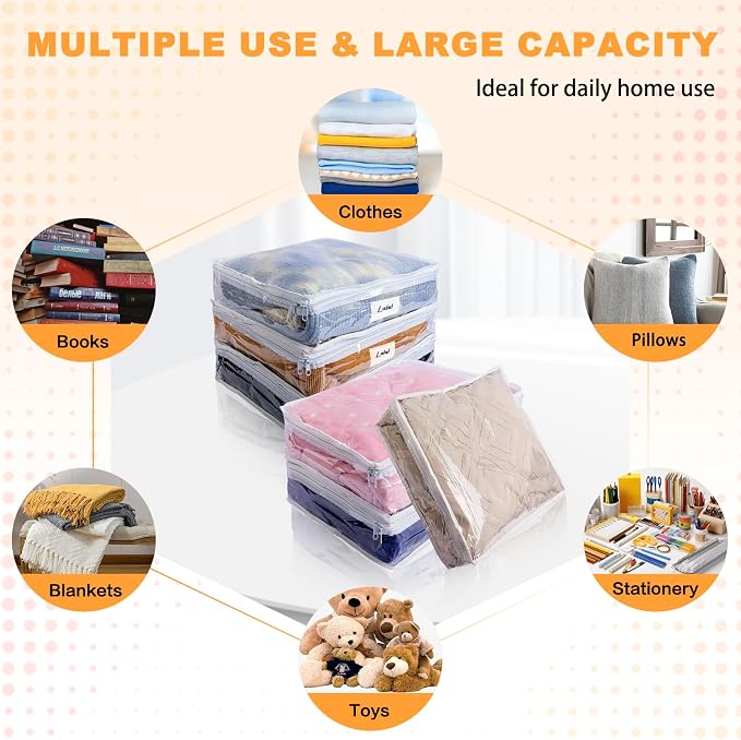 Clear Zippered Storage Bags Plastic Sweater Storage Bags - Image 4