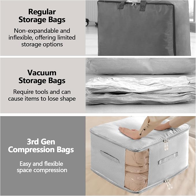 4 Pack Space Saving Comforter Storage Bag - Image 7