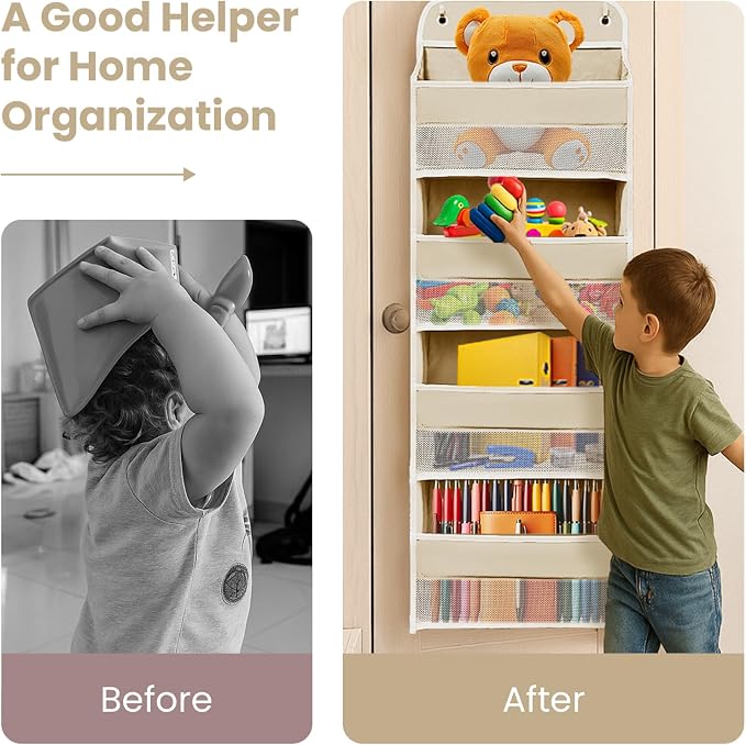 Over The Door Organizer with 4 Side Mesh Pockets, 4 Shelf Capacity Hanging - Image 4