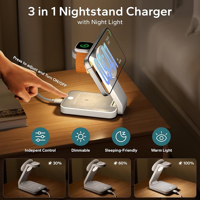 3 in 1 Foldable Wireless Travel Charging Station - Image 2