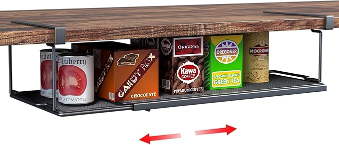 Expandable Under Cabinet Shelf, Extendable Under Shelf Storage by SHINEWON