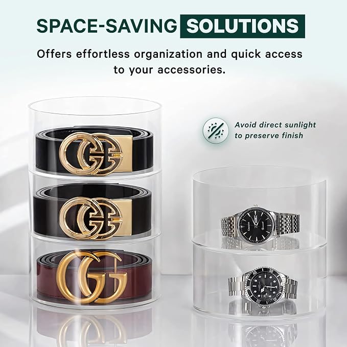 Acrylic Belt Organizer, 4-Layer Transparent Closet Accessories Organizer - Image 3