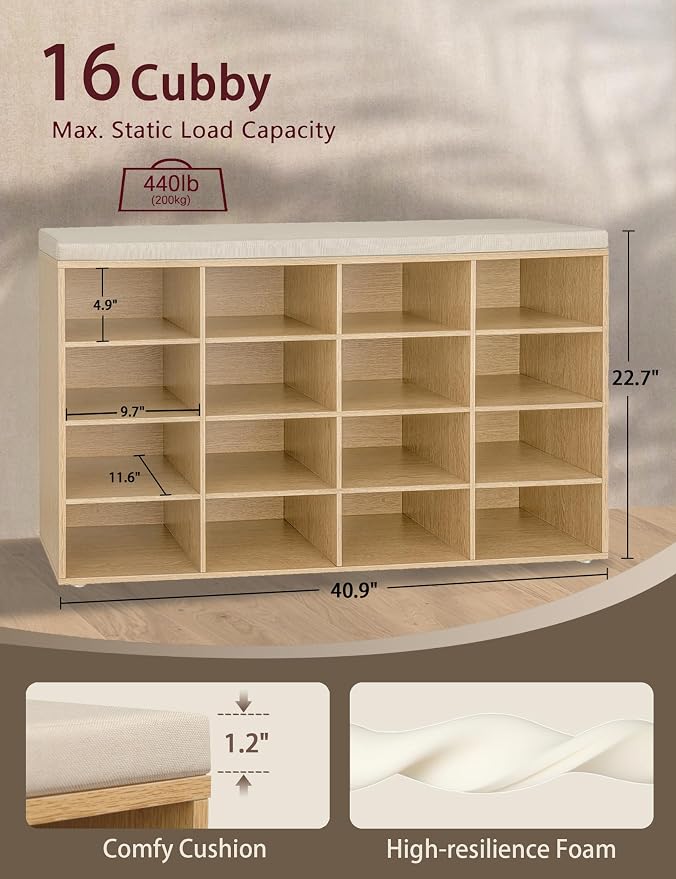 DINZI LVJ Shoe Storage Bench - Image 3