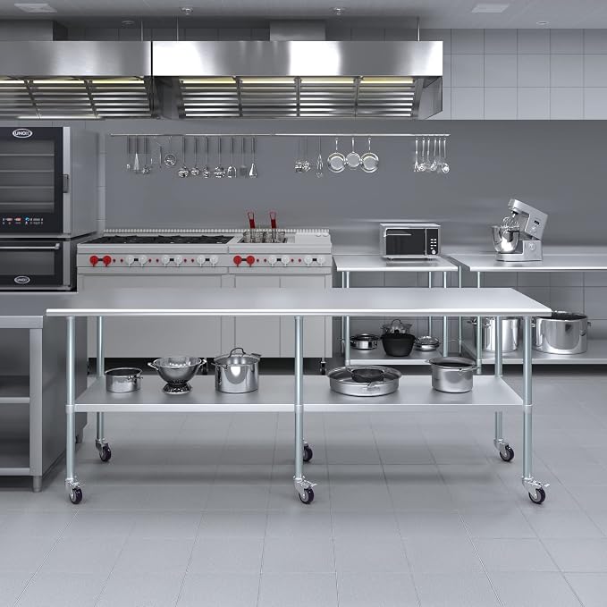 AmGood 30" x 96" Stainless Steel Work Table - Image 5