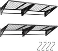 Garage Shelving 2x2ft 4-Pack, Garage Storage Rack 24"x24" Metal Shelves Black by ENJOYWOOD