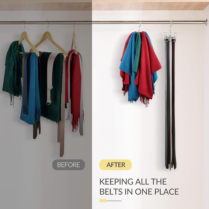 2 Pack Belt Hanger, Space Saving Belt Organizer - Image 3