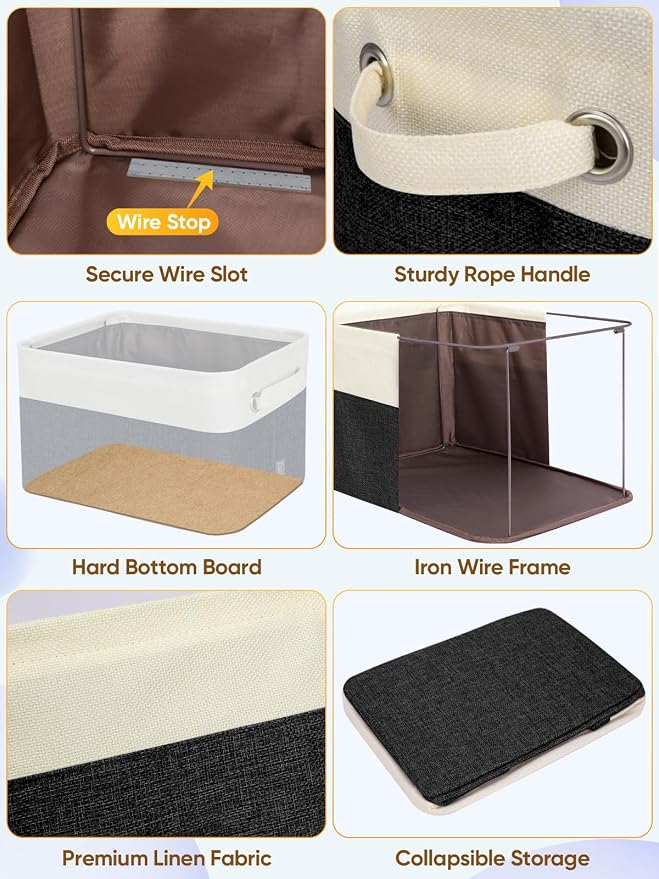 BALEINE 3 Pack Fabric Storage Bins - Image 6