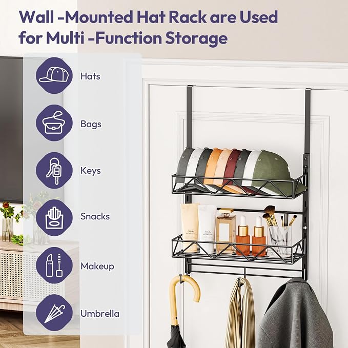 SWTYMIKI Over Door Hat Organizer - Image 4