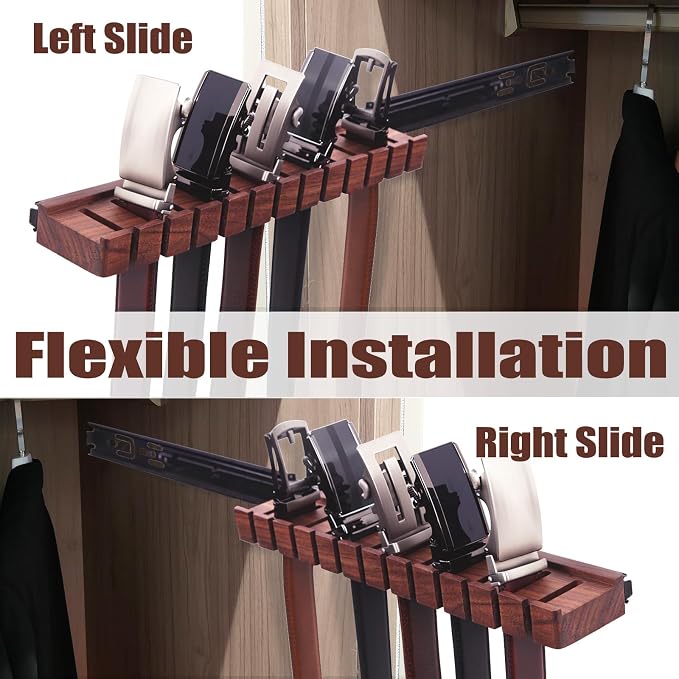 12 Belts Walnut Wood Belt Holder - Image 3
