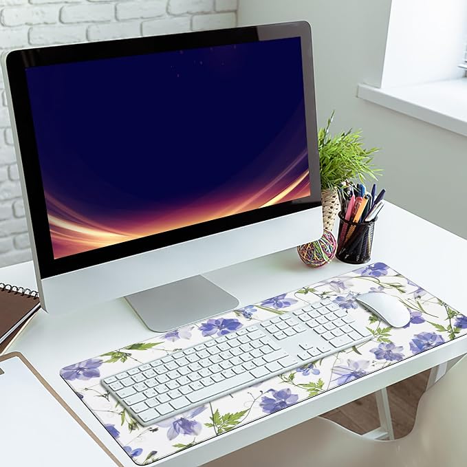 Gaming Mouse Mat Purple Flower Large Mouse Pad Extended Mouse Pad Desk Mat - Image 6