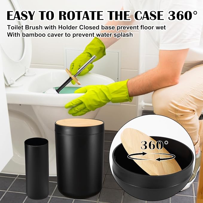 iMucci 9Pcs Black Bathroom Accessories Set - Image 3