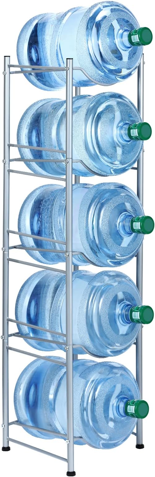 MOOACE 5-Tier Water Jug Rack, 5 Gallon Detachable Water Bottle Holder Organizer by MOOACE