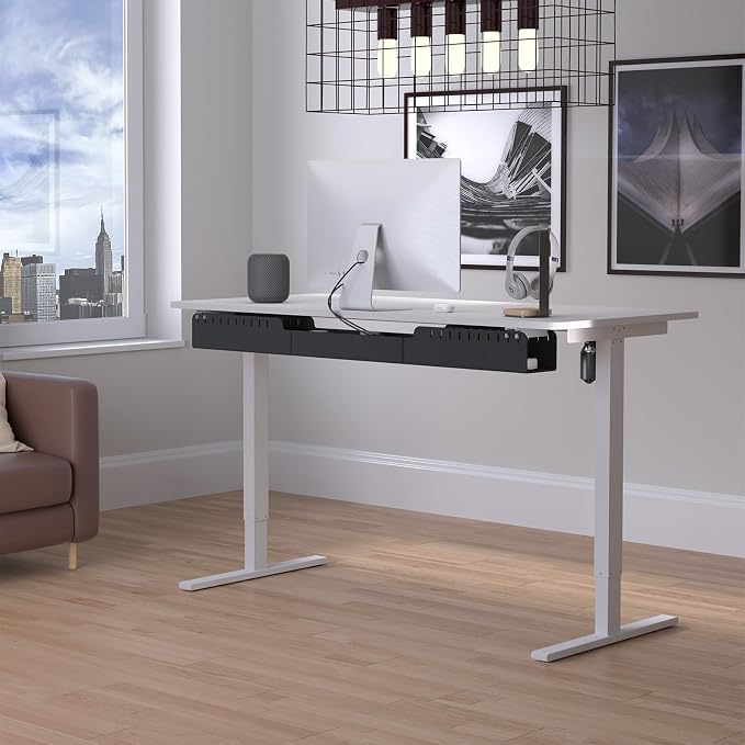 Cable Management for Under Desk, 47.2" Standing Desk Cord Management Tray - Image 7