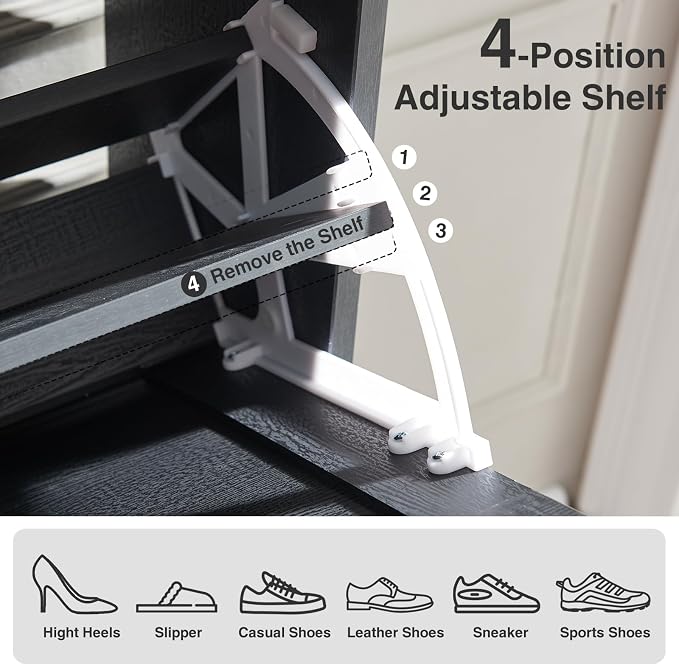 Shoe Storage Cabinet, Farmhouse Shoe Organizer - Image 5