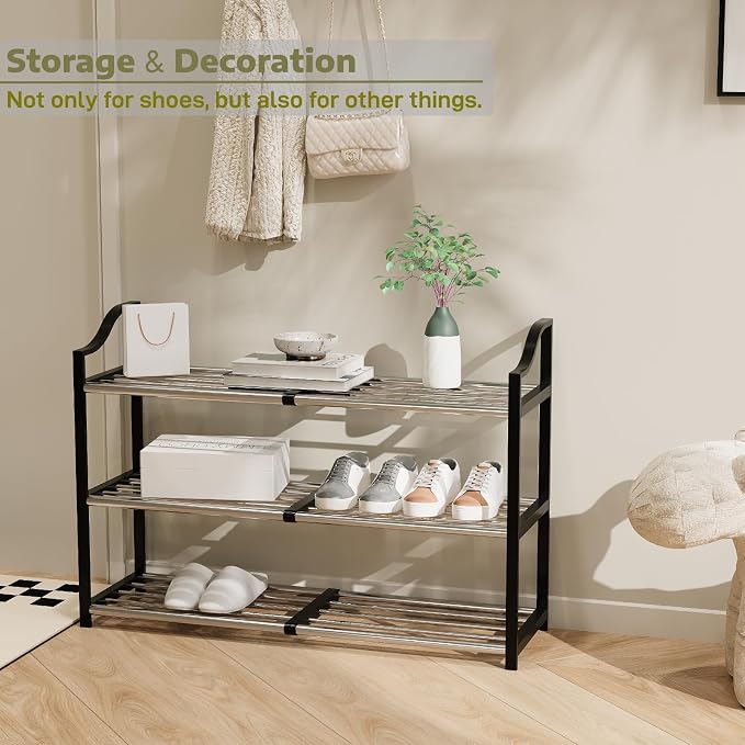 3-Tier Shoe Rack Expandable Shoe Rack - Image 5