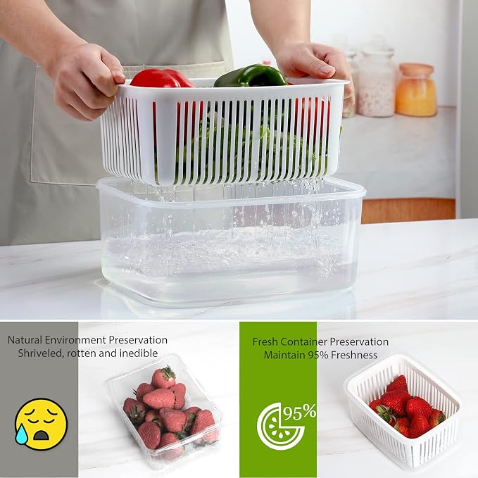LUXEAR Larger Fruit Vegetable Produce Storage Saver Containers - Image 4
