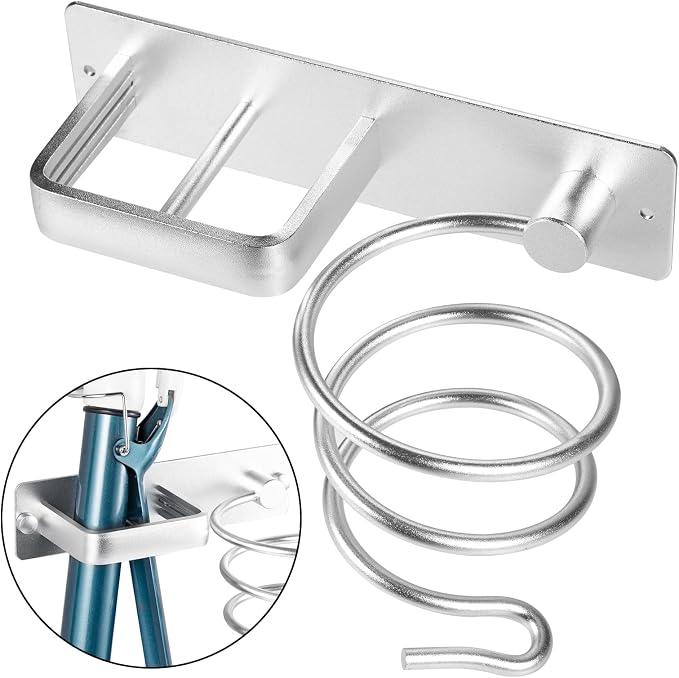 YUET Hair Dryer Holder Hairdryer Station Wall Mounted Spiral Shelf Bracket - Image 9
