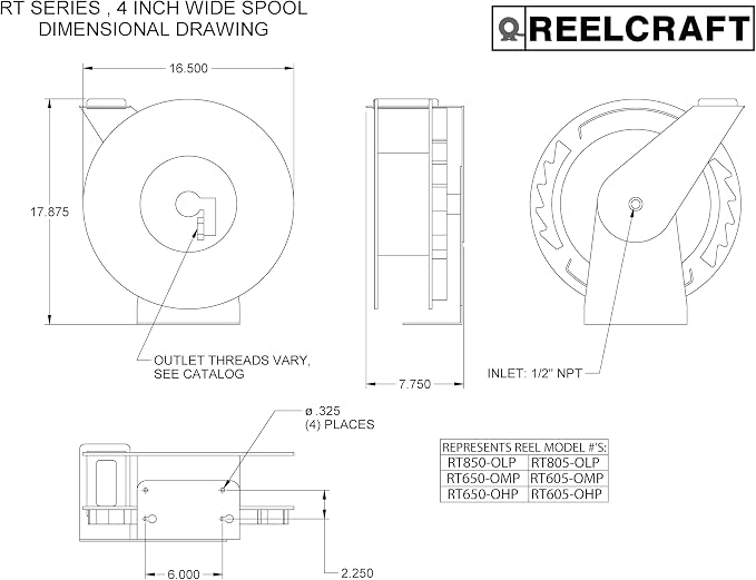 Reelcraft RT805-OLP Medium Duty Spring Retractable Reel - Image 3