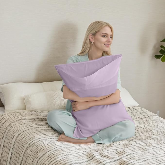 TELUS Pillow Cases Standard Size 2 Pack, Bamboo Rayon & Lyocell Pillowcase - Image 6