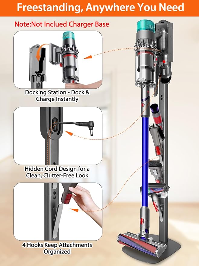 Vacuum Stand for Dyson Gen5 V15 V12 V11 V10 V8 V7 V6 – Stable Metal Holder - Image 3