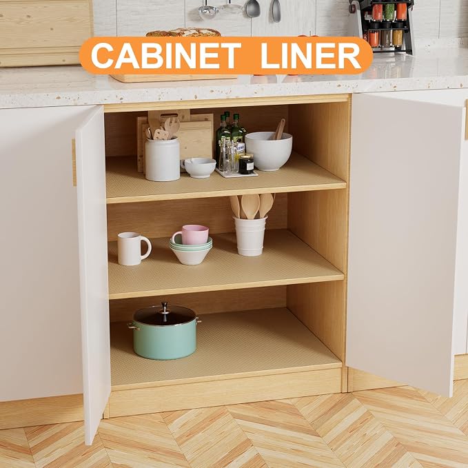 Cabinet Shelf Liner Waterproof Khaki - Image 2