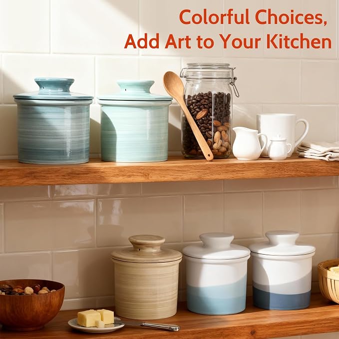 Sweese Light Blue French Butter Crock - Image 6