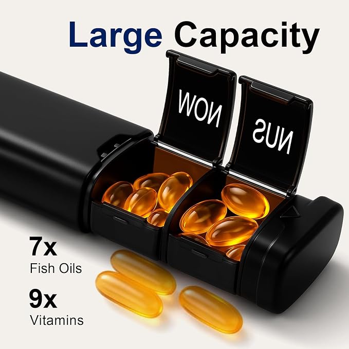 Large Weekly Pill Organizer, Travel Safe 7-Day Pill Organizer 1 Time a Day - Image 4