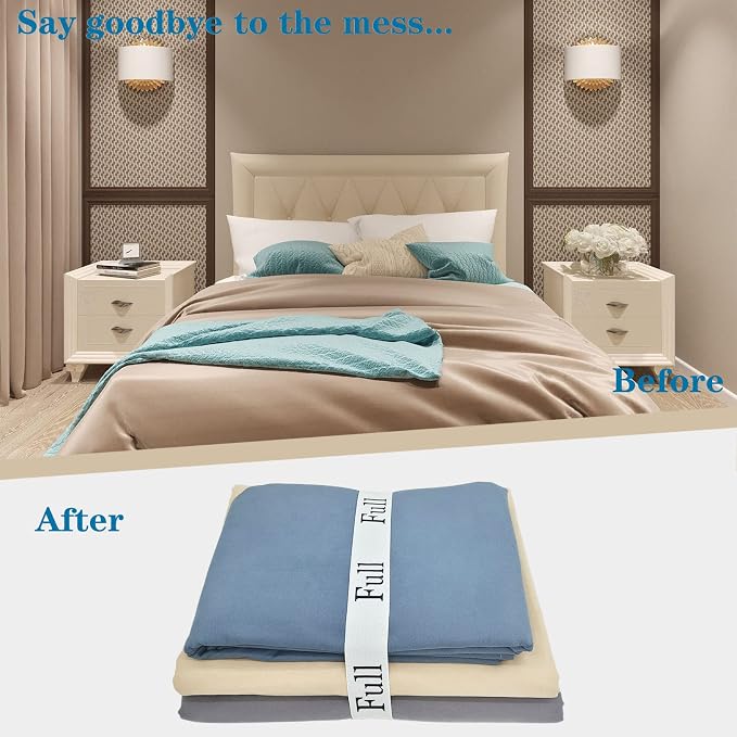 4 Pieces Bed Sheet Organizer Bands, Sheet Organizers and Storage Label Bands - Image 2