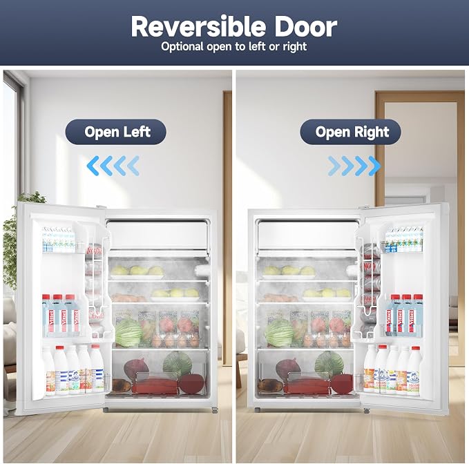 4.3 Cu.Ft Mini Fridge With Freezer, Single Door Mini Fridge w/7 Settings - Image 5