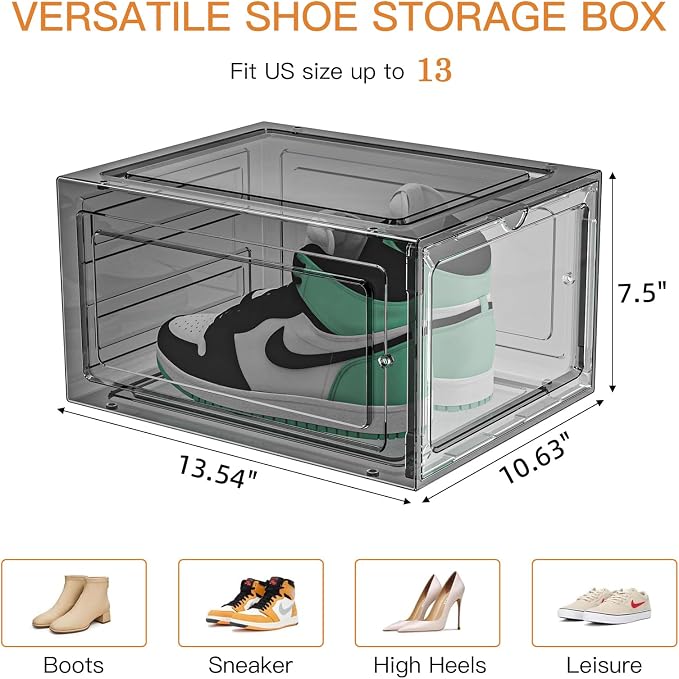 Thicken Sturdy Shoe Storage Boxes Stackable Shoe Organizer - Image 6