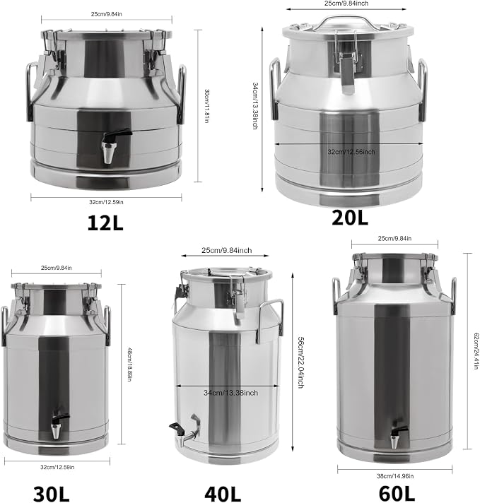 12~60L Heavy-duty 201 Stainless Steel Milk Can - Image 4