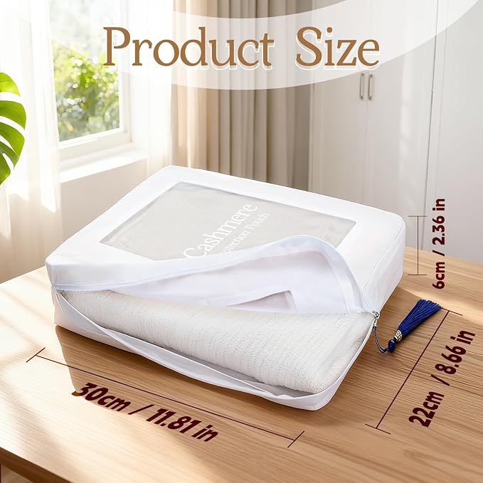 2 Pack Cashmere Protection Pouch, Cotton Sweater Storage Bags - Image 2