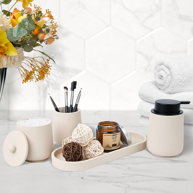 Beige Bathroom Accessories Set - Image 6