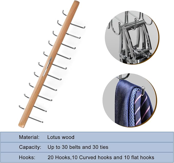 TOPIA HANGER 20 Hooks Belt Tie Hanger Space Saving - Image 4