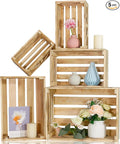 5 Pcs Decorative Wooden Crates for Display, Wood Storage Crate for Home Rustic by BOYMCOWBOYHOMEDECOR