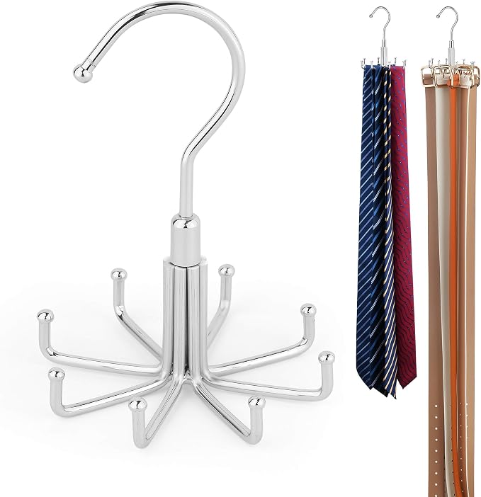ZEDODIER Tie Hanger for Closet, Rotatable Tie Organizer for Men by ZEDODIER