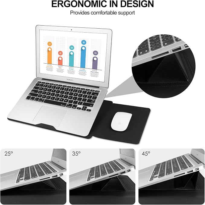13.3'' /13.6'' Laptop Sleeve Case Leather Bag - Image 5
