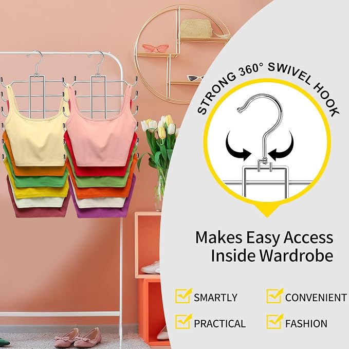 1 Pack Closet-Organizers-and-Storage, 6 Tier Tank-Top-Hangers-Space-Saving - Image 5