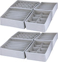 Dresser Drawer Organizer 8 Pack Clothes Underwear Sock Storage Light Gray by Bazasa