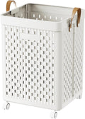 UAK Laundry Basket with Wheels, Collapsible Plastic Laundry Hamper with Handle by SayGoodbyetoClosetChaoswithCurStorage